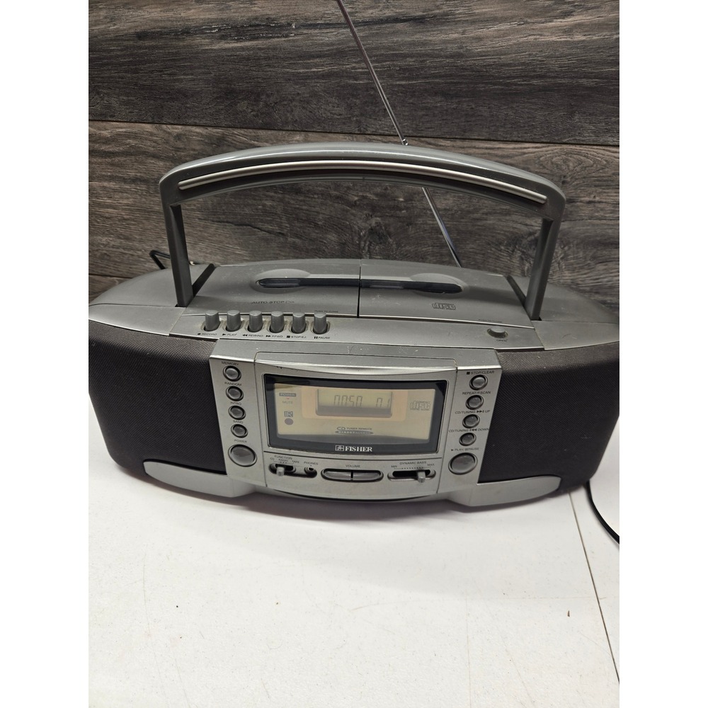 Fisher PH-DS95 Portable CD Digital AM/FM Stereo Cassette Recorder Boombox Silver